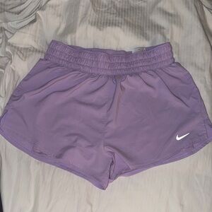 Nike Women's Lavender Athletic Shorts with Swoosh